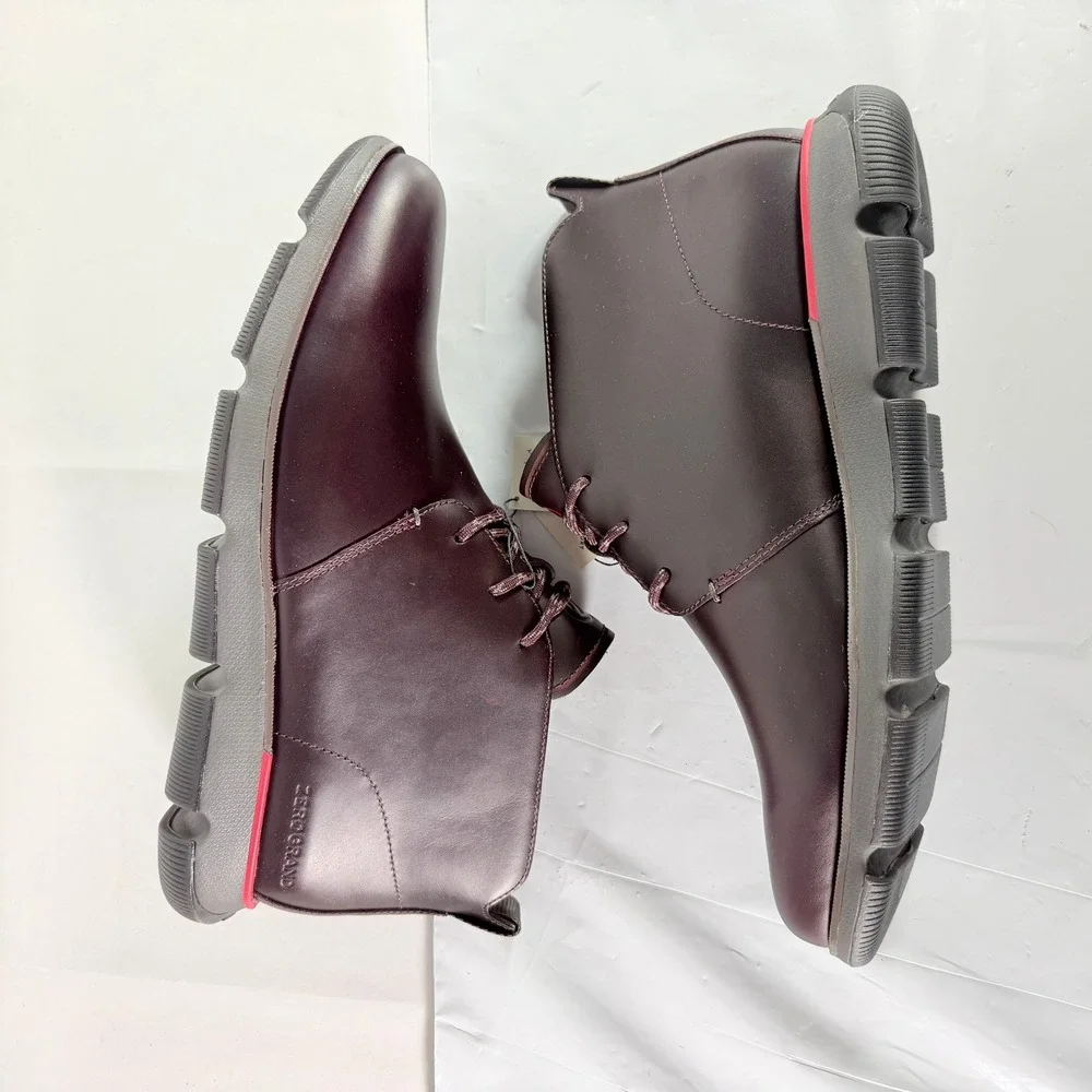 Cole Haan 4.ZERØGRAND Waterproof Chukka Boot Men's 10 W Pinot Magnet C34855
